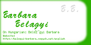 barbara belagyi business card